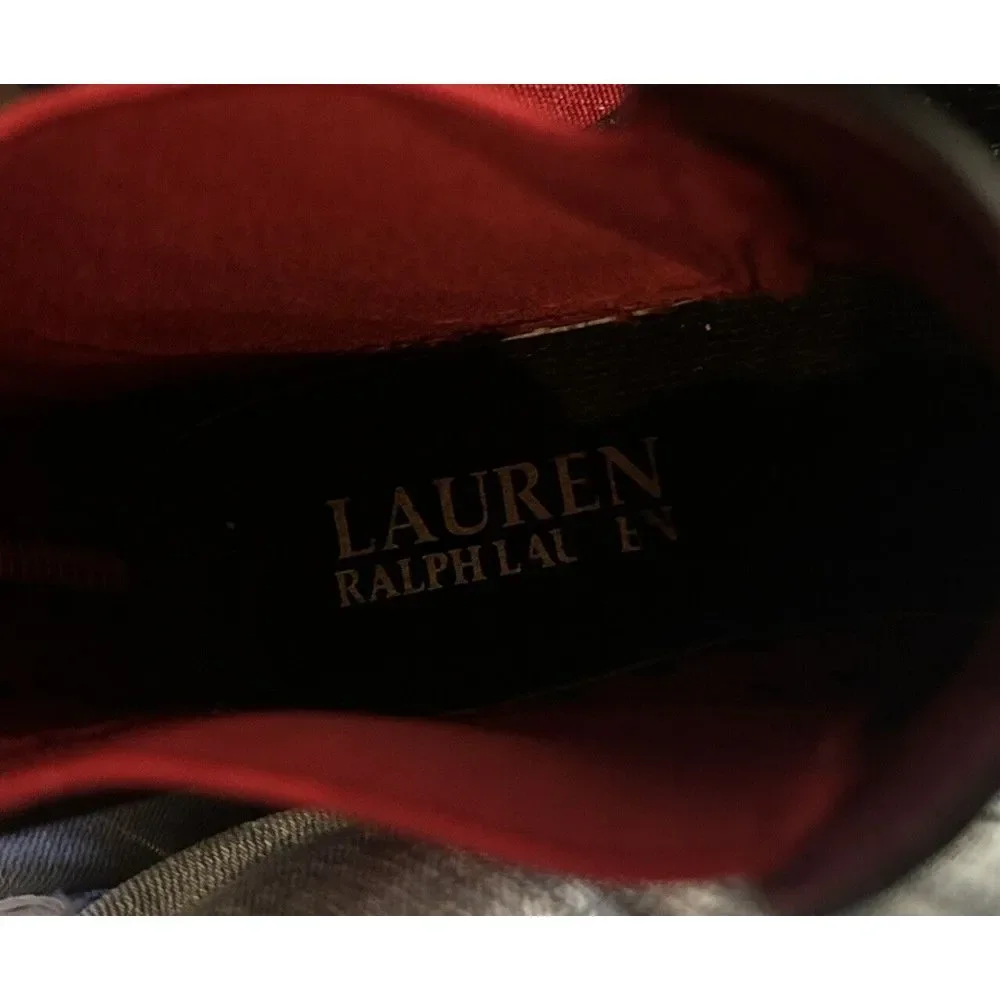 Lauren Ralph Tally Bo Rai Womens 6 Rain Ankle Rubber Booties Boots Black‎ & Red